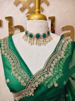 Organza with sequence round flower on scalp boarder - Image 34