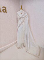 Organza with sequence round flower on scalp boarder - Image 25