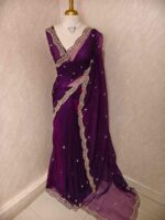 Organza with sequence round flower on scalp boarder - Image 45