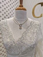 Organza with sequence flower and stone work - Image 26