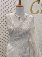 Organza with sequence flower and stone work - Image 25