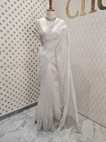 Organza with sequence flower and stone work - Image 6