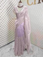 Organza with twisted thread work with cut beads and sequence - Image 28