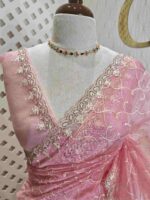 Organza with twisted thread work with cut beads and sequence - Image 30