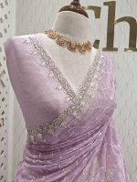 Organza with twisted thread work with cut beads and sequence - Image 2