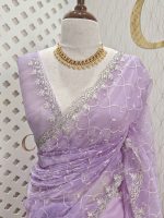 Organza with twisted thread work with cut beads and sequence - Image 6