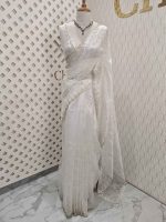Organza with twisted thread work with cut beads and sequence - Image 16