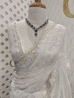 Organza with twisted thread work with cut beads and sequence - Image 15