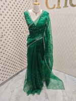Organza with hanging sequance scalp border - Image 32