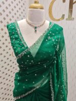 Organza with hanging sequance scalp border - Image 31