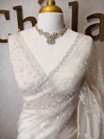 Organza with hanging sequance scalp border - Image 52