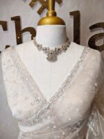 Organza with hanging sequance scalp border - Image 53
