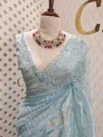 Organza with hanging sequance scalp border - Image 8