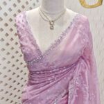 Organza with hanging sequance scalp border