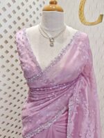 Organza with hanging sequance scalp border