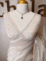 Organza with hanging sequance scalp border - Image 55