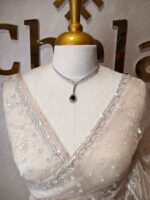 Organza with hanging sequance scalp border - Image 56