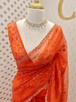 Organza with hanging sequance scalp border - Image 37