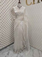 Organza with hanging sequance scalp border - Image 15