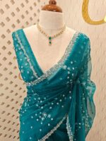 Organza with hanging sequance scalp border - Image 40