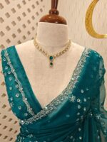 Organza with hanging sequance scalp border - Image 42