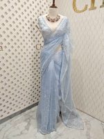 Organza with hanging sequance scalp border - Image 18