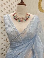 Organza with hanging sequance scalp border - Image 17