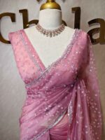 Organza with hanging sequance scalp border - Image 58