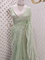 Organza with hanging sequance scalp border - Image 19