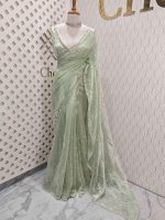 Organza with hanging sequance scalp border - Image 21