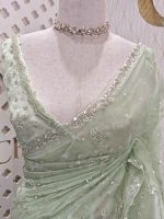 Organza with hanging sequance scalp border - Image 20
