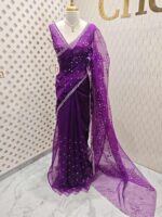 Organza with hanging sequance scalp border - Image 47
