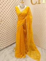 Organza with hanging sequance scalp border - Image 50
