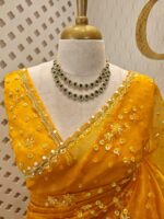 Organza with hanging sequance scalp border - Image 51
