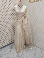 Organza with rose flower applique work - Image 7