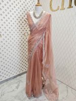 Organza with spiral beads and peal flower border - Image 16