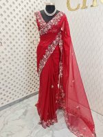 Organza with pearl and thread flower - Image 4