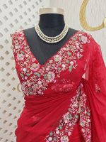 Organza with pearl and thread flower - Image 3