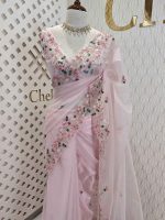 Organza with pearl and thread flower - Image 5