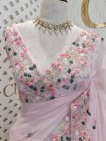 Organza with pearl and thread flower - Image 6