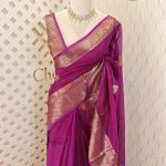 Organza banarasi with flower and leaf buttas
