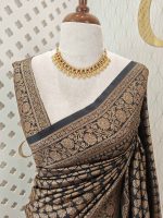 soft katan with small flower bouquet design - Image 9