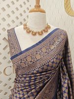 soft katan with small flower bouquet design - Image 6
