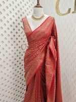 soft katan with small flower bouquet design - Image 11