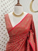 soft katan with small flower bouquet design - Image 12