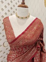 soft katan with small flower bouquet design - Image 22