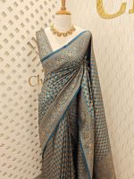 soft katan with small flower bouquet design - Image 17