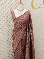 soft katan with small flower bouquet design - Image 14