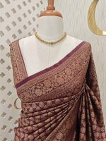 soft katan with small flower bouquet design - Image 15