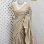 Semi tussar with floral dot embroidery